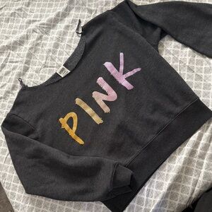 Y2K  PINK off the shoulder Sweatshirt